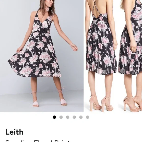 Keith surplice floral print midi dress- - Picture 1 of 4